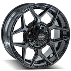20 Inch Black Wheel with Brushed Face for 2011–2024 Chevy Silverado 3500 HD