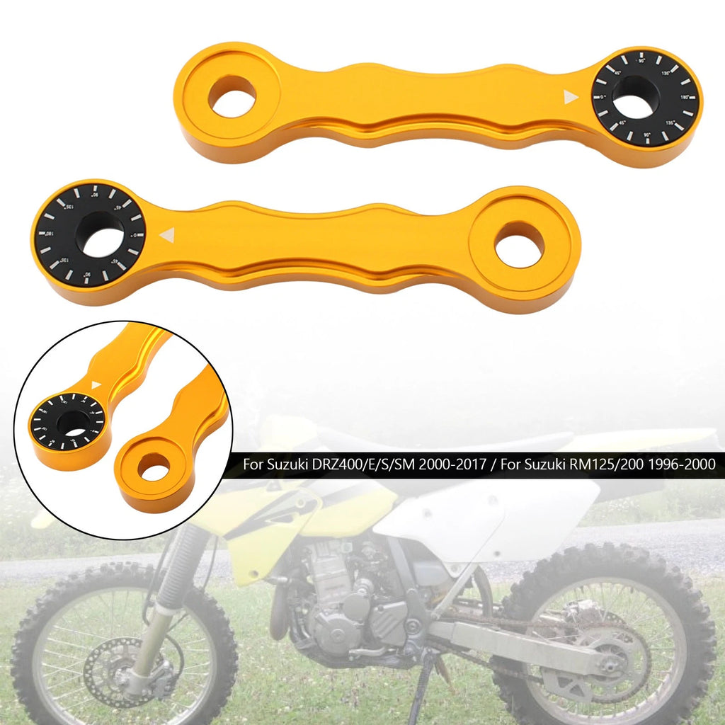 Adjustable Lowering Link Kit for Suzuki DRZ400/E/S/SM (2000–2017), RM125/200 (1996–2000) - Gold