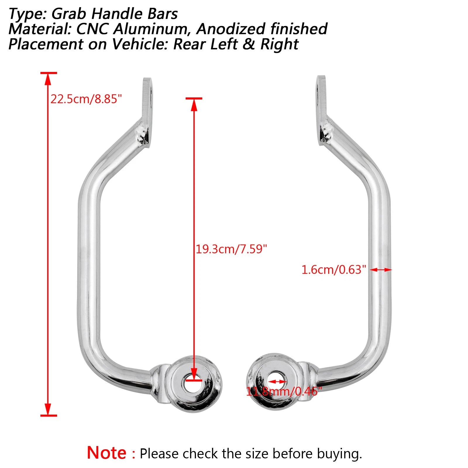 Chrome Passenger Grab Handle Bar for Kawasaki Z 900 950 RS (2017–2022)