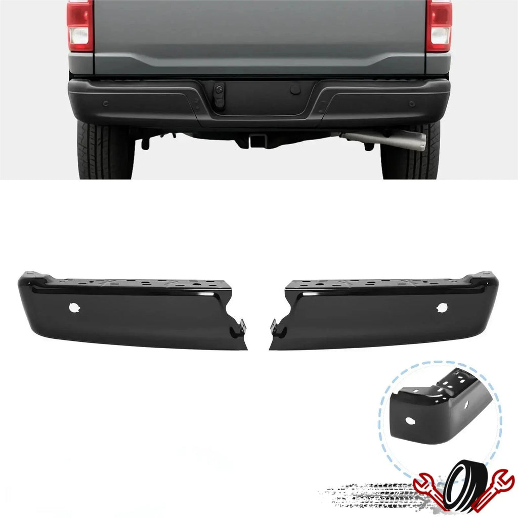 Set of 2 Rear Bumper Ends with Sensor Holes for Ford F-150 (2021–2023)