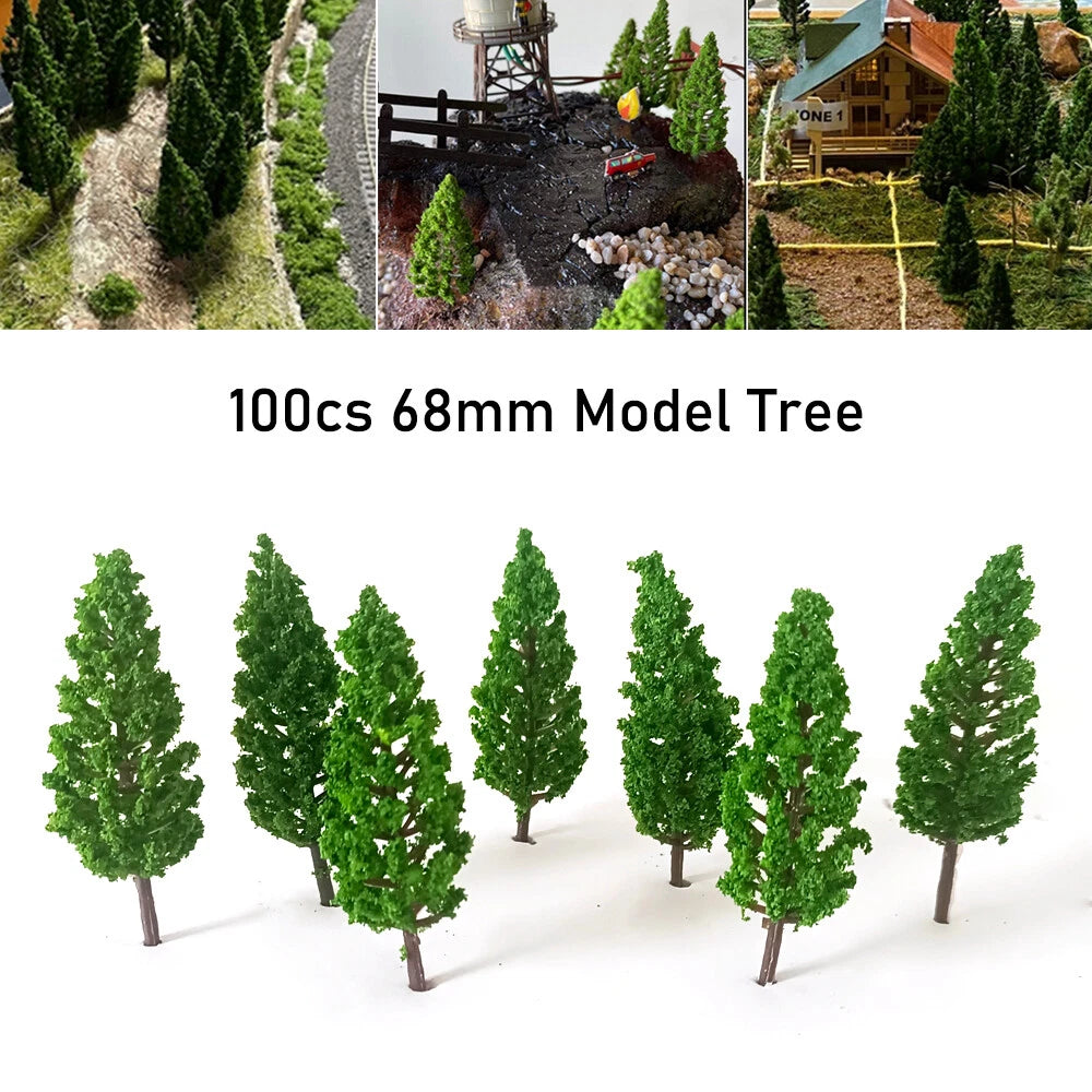 100Pc 2.67" Model Tree Set for Train Railroad Scenery Layout