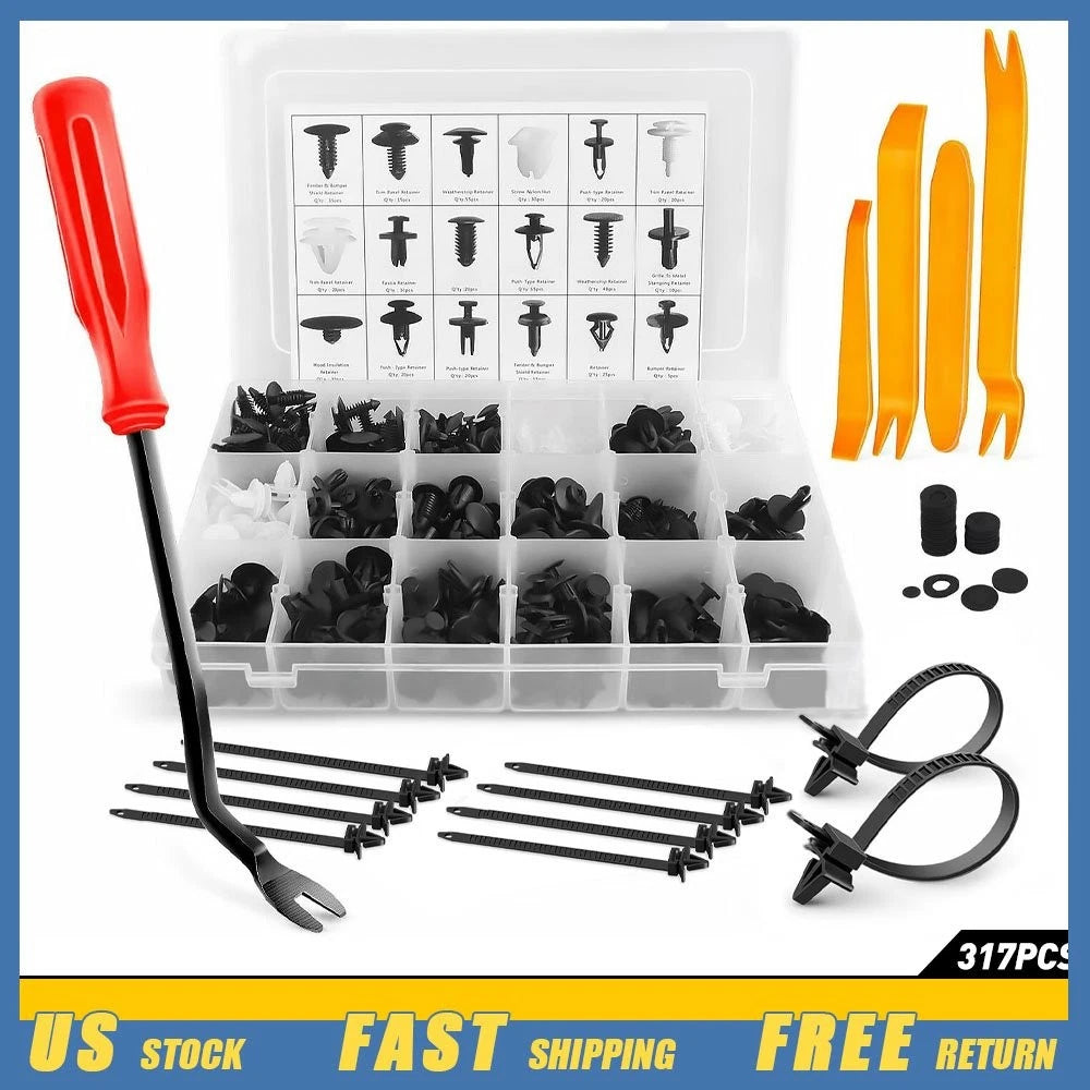 317PC Fender Door Hood Trim Bumper Clips Retainer Kit for Toyota