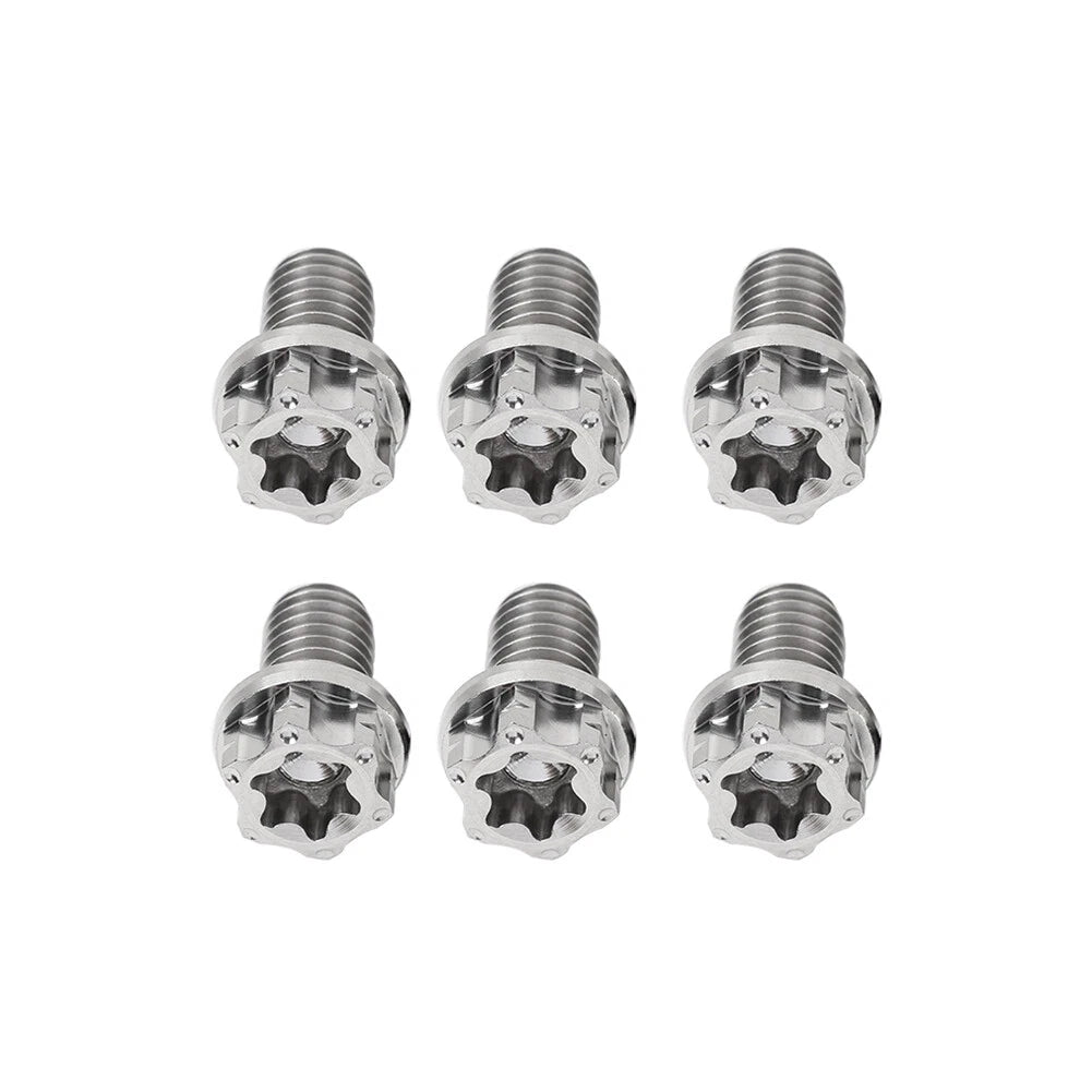Set of 6 Titanium Torx Head Flange Screws M10x35mm for Motorcycle