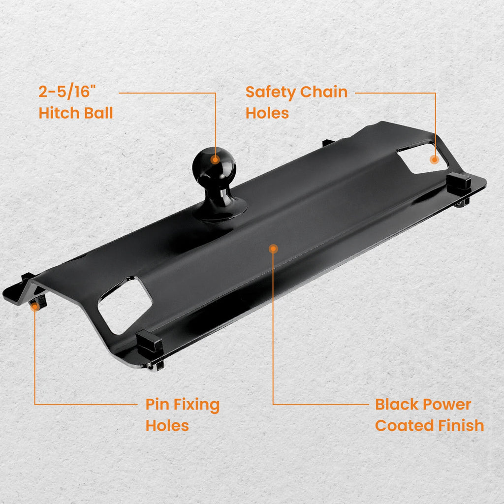 Gooseneck Trailer Hitch Kit for 5th Wheel Rail (25000lb, Black)