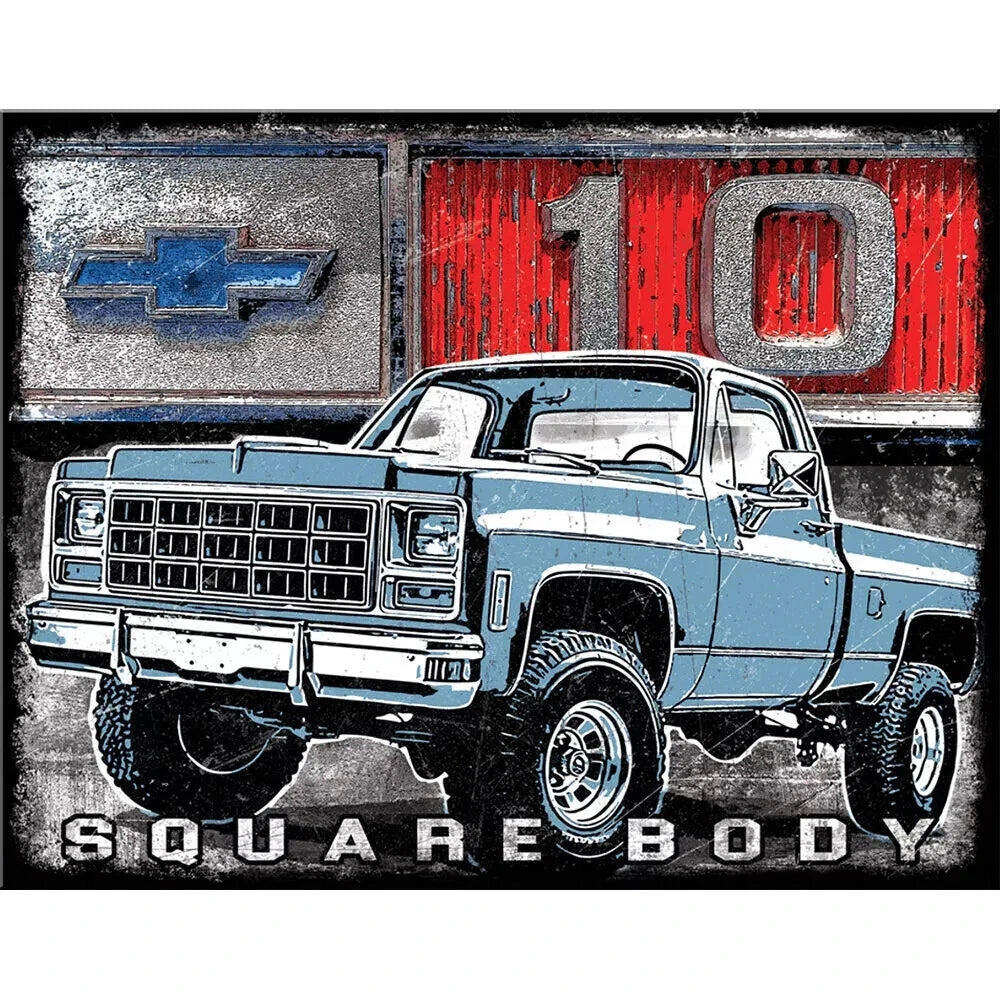 Vintage Retro Metal Sign for Chevy C-10 Squarebody (1960–1987) 2889