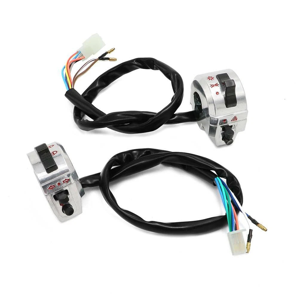 Chrome Handle Bar Switch Control for Universal Motorcycle (22mm 7/8")