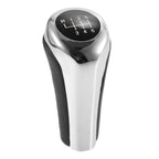 6 Speed Manual Shift Knob for BMW X1 E84 (2009–2015) Faux Leather Black Silver Tone