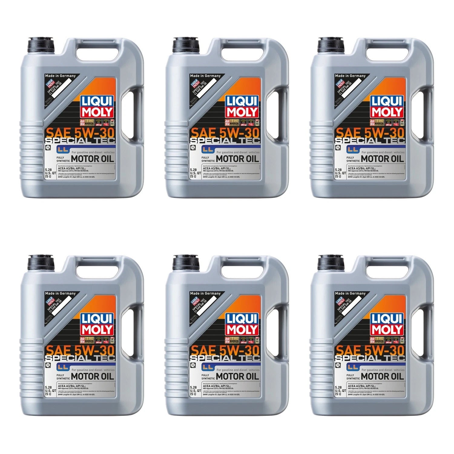 Set of 6 Liqui Moly Special Tec LL 5W-30 Engine Motor Oil (30L)