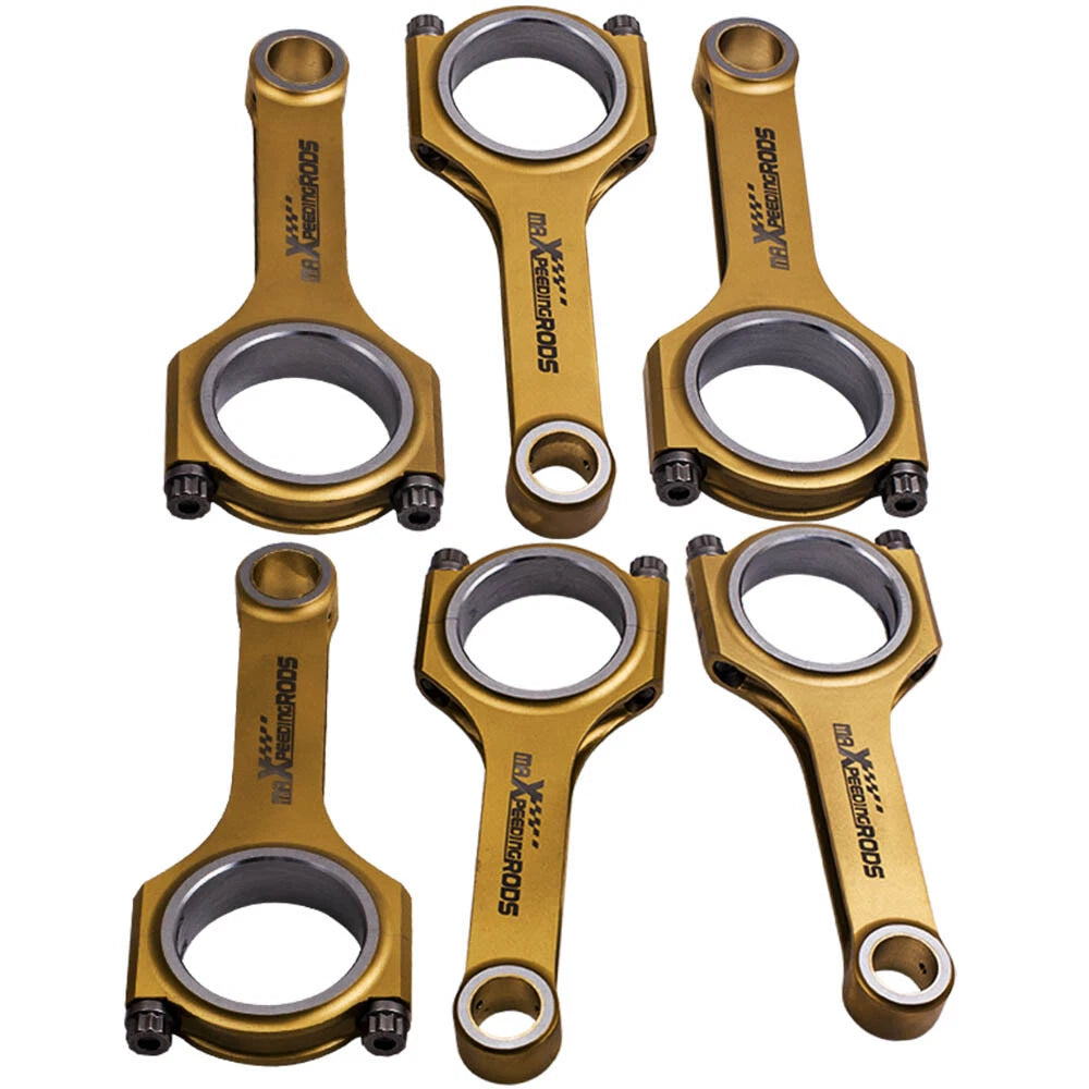 6X Titanized H-Beam 4340 Connecting Rods for Audi VW VR6 (1992–1999)