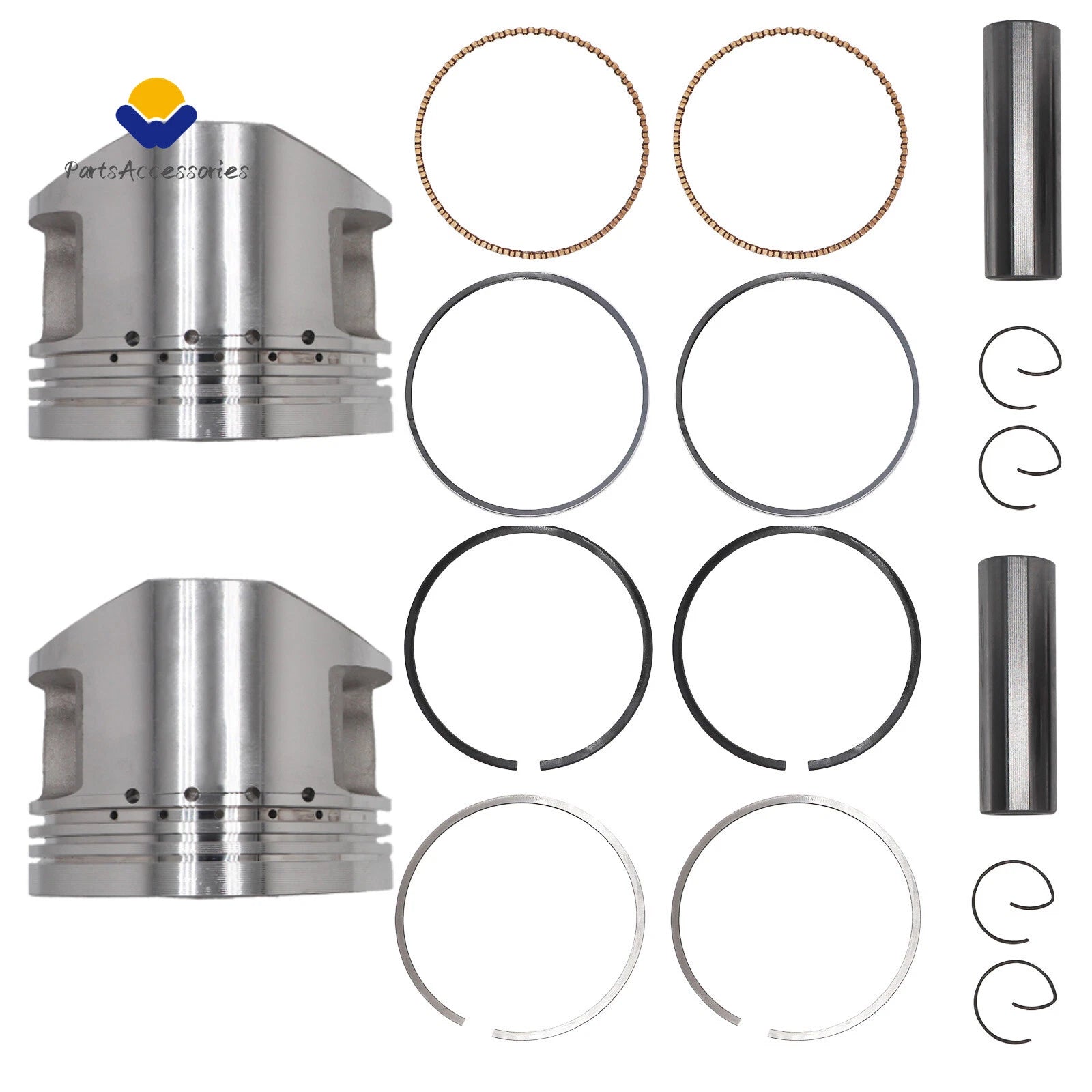 2X Crankshaft Engine Piston for Yamaha XV750 (1981–1983, 1988–1997)