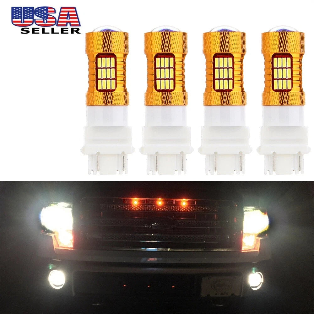Set of 4 6000LM 60W 3157 3156 SMD LED DRL Daytime Running Lights