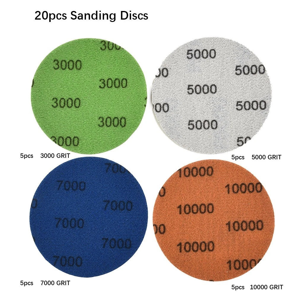 20PCS Sanding Discs 3In for Wood Metal (3000-10000#)
