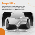 Set of 4 Anti-Splash Mud Guards for Toyota Camry (2002–2006)