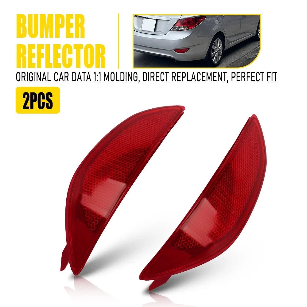 LH & RH Rear Bumper Reflectors for Hyundai Accent Sedan (2012–2017)