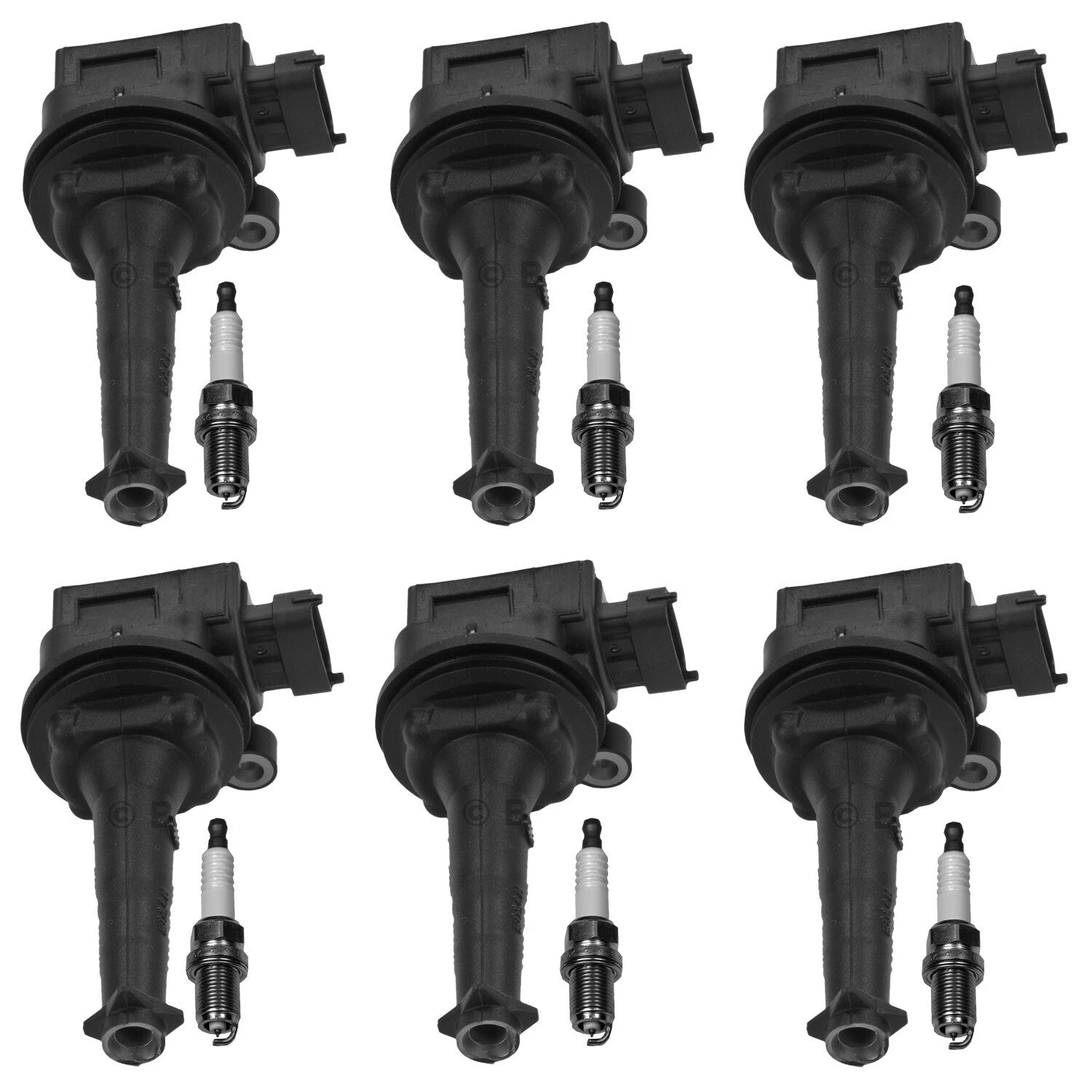 Set of 6 Ignition Coils & Iridium Spark Plugs for Volvo S80 XC90 (2000–2016)