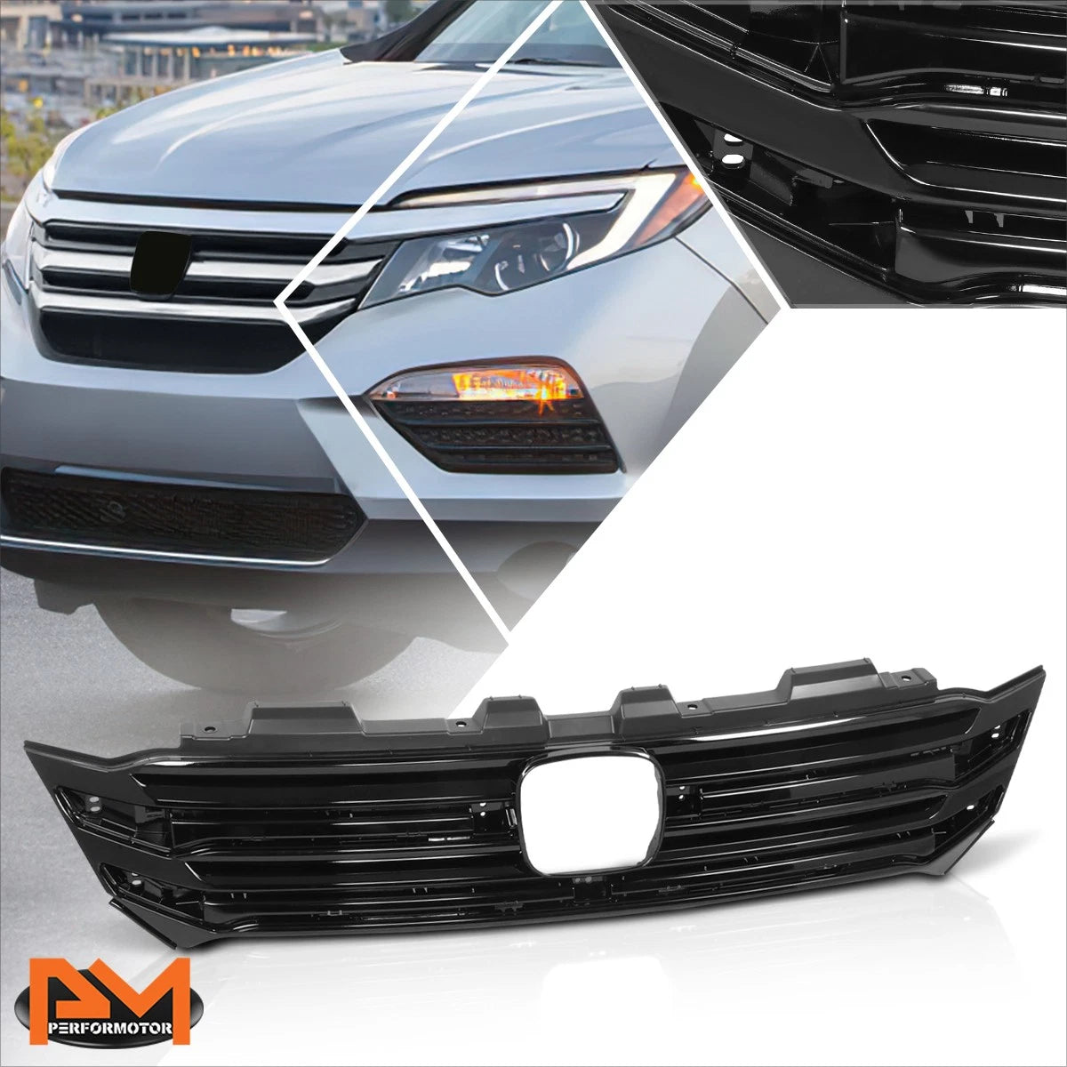 Grille Insert for Honda Pilot (2016–2018) - Factory Style, Horizontal Slats