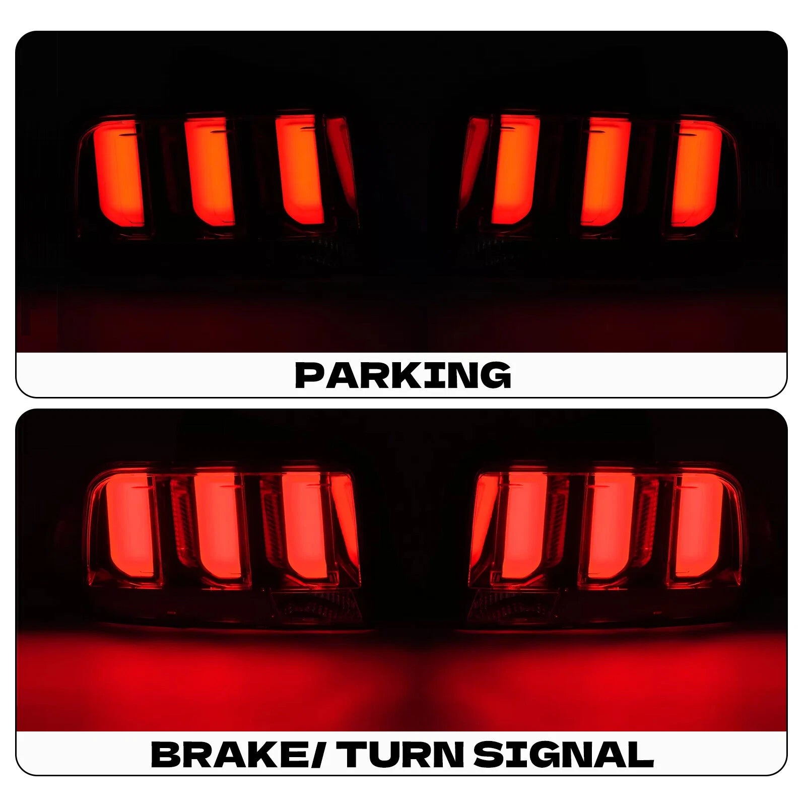 Clear LED Tube Tail Lights for Ford Mustang (2005-2009)