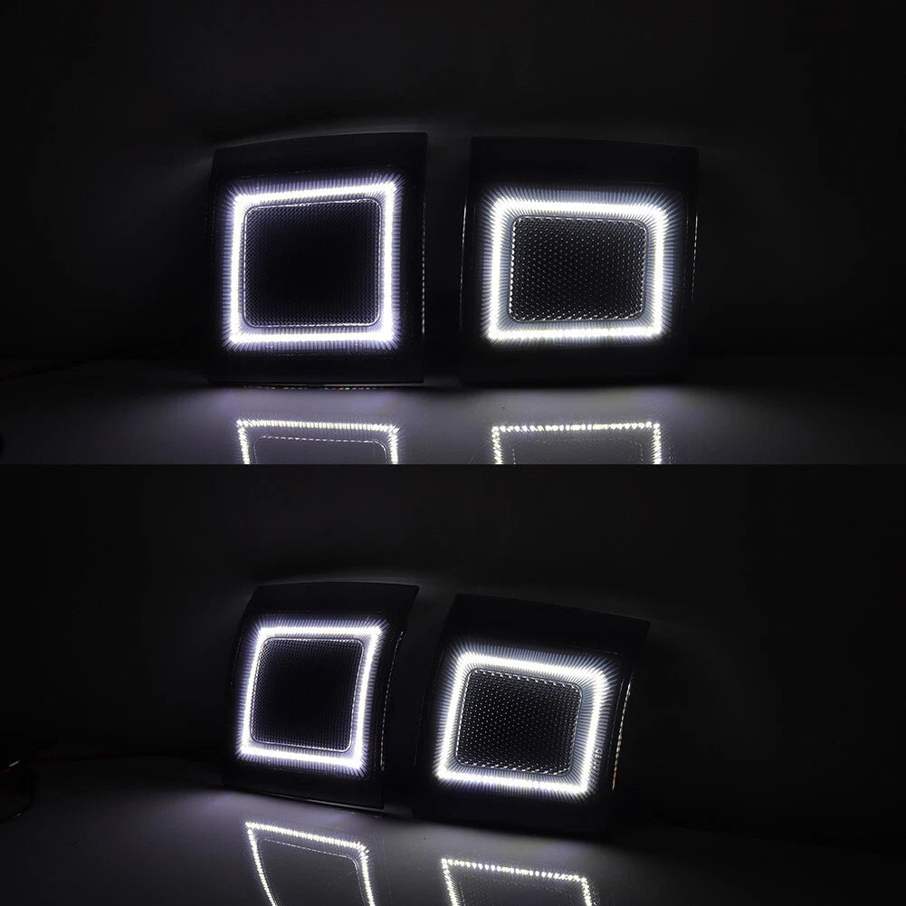 Smoke White LED Corner Side Marker Lights for Chevy C/K 1500 2500 3500