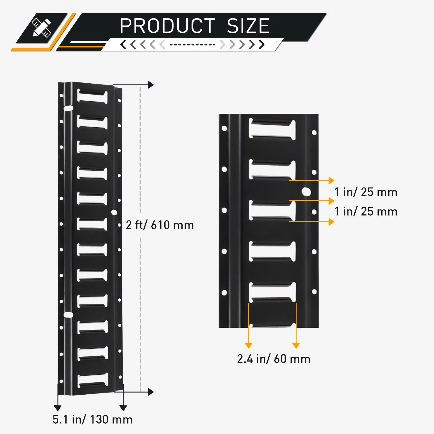 Set of 4 E Track Tie Down Rails for Cargo Trailers (2')