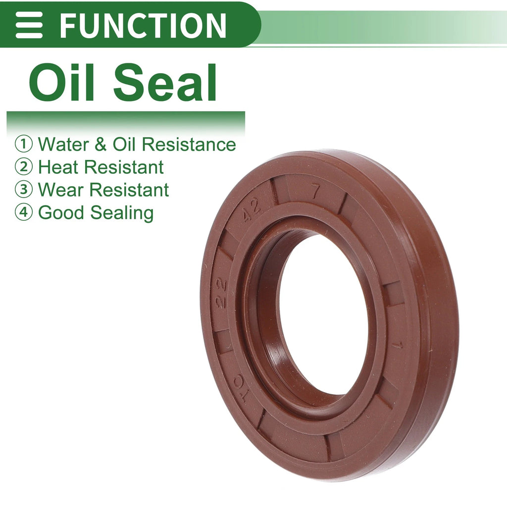 Set of 5 Oil Seal Rotary Shaft Seal FKM Rubber 22x42x7mm