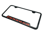 License Plate Frame Black Notched with Bronco Emblem for Ford Bronco (2021–2024)