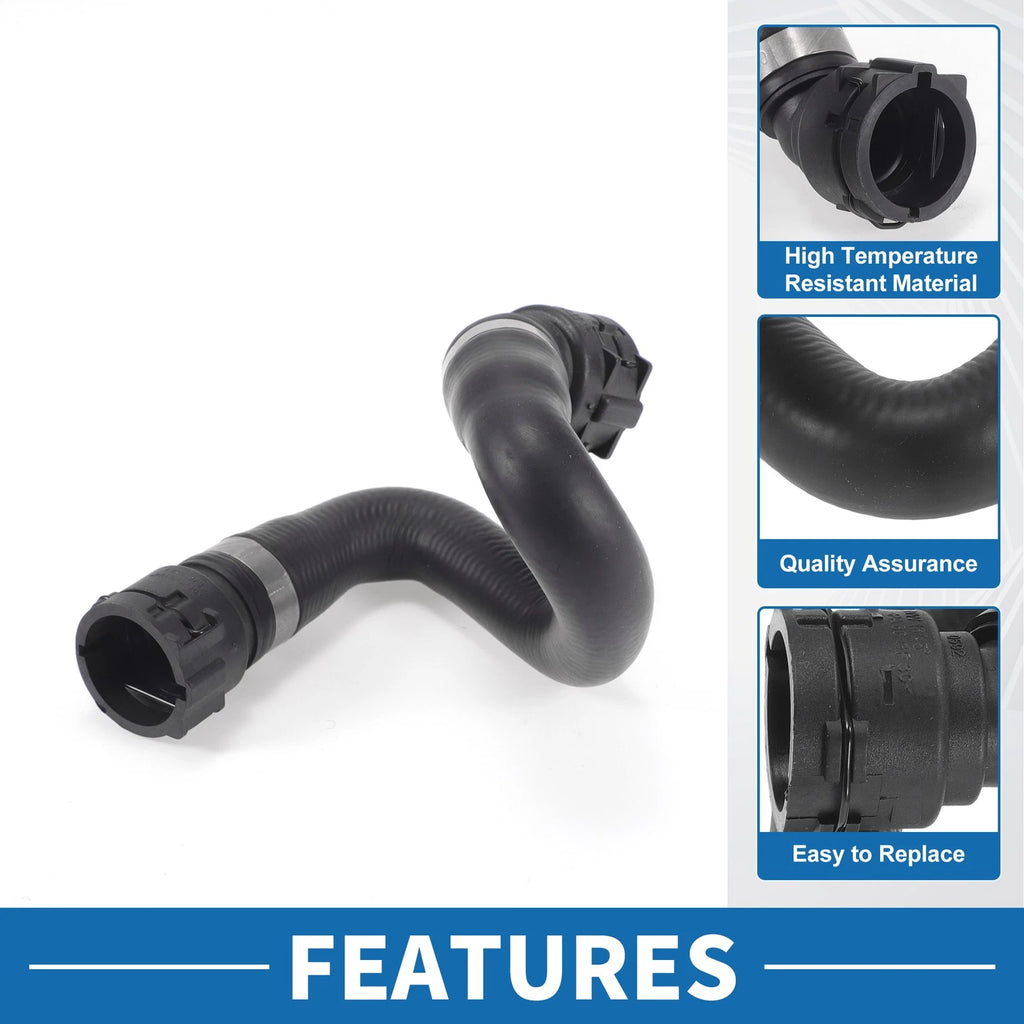 HVAC Heater Hose No. 64218377701 for BMW 745i (2002–2005) Rubber Black