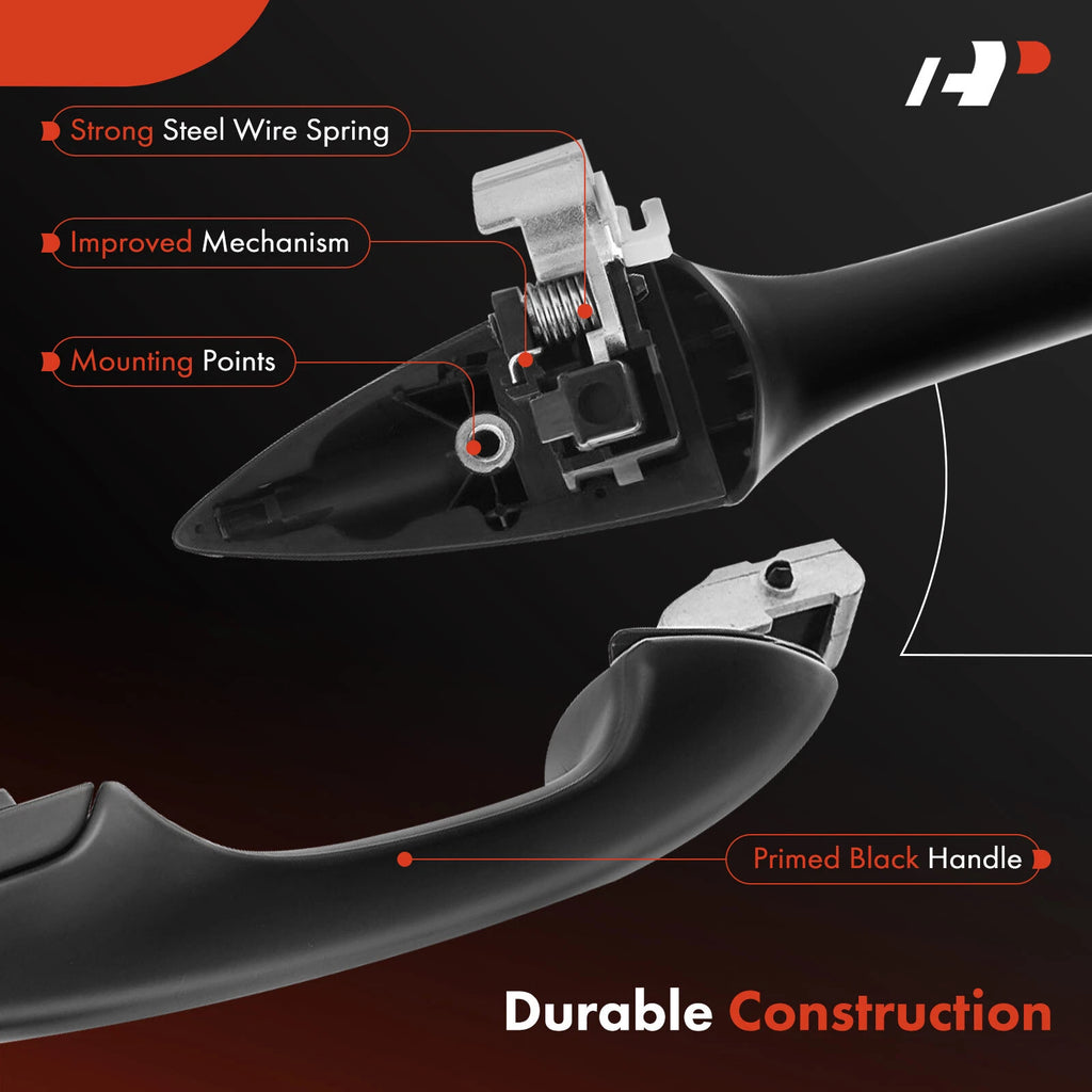 Rear Left Door Handle for Honda Odyssey (2005-2010) - Black Plastic