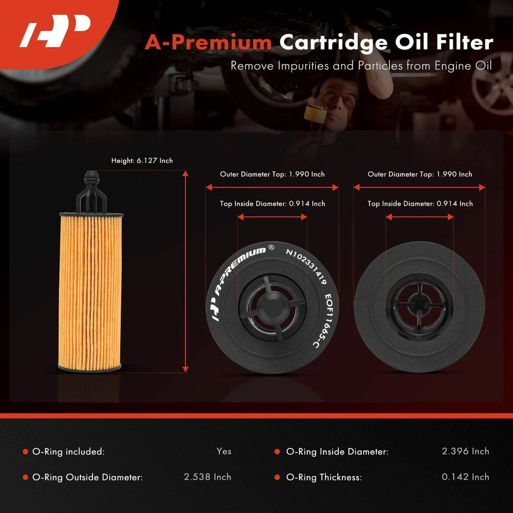 Set of 4 Engine Oil Filters for Ram 1500 Jeep Grand Cherokee Wrangler (2014–2024)