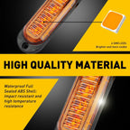 Set of 4 Amber LED Marker Lights for Truck Trailer (Oval)