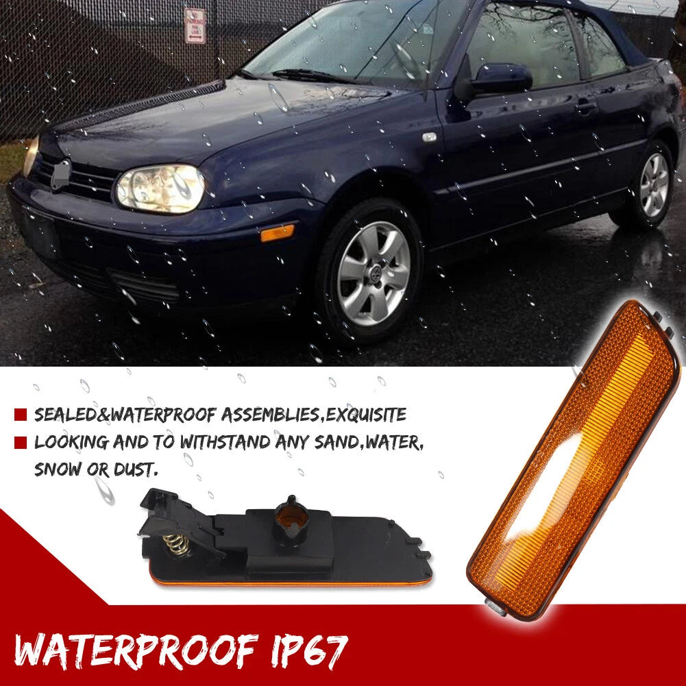 Amber Front Fender Side Marker Light Kit for VW MK4 Golf GTI Jetta