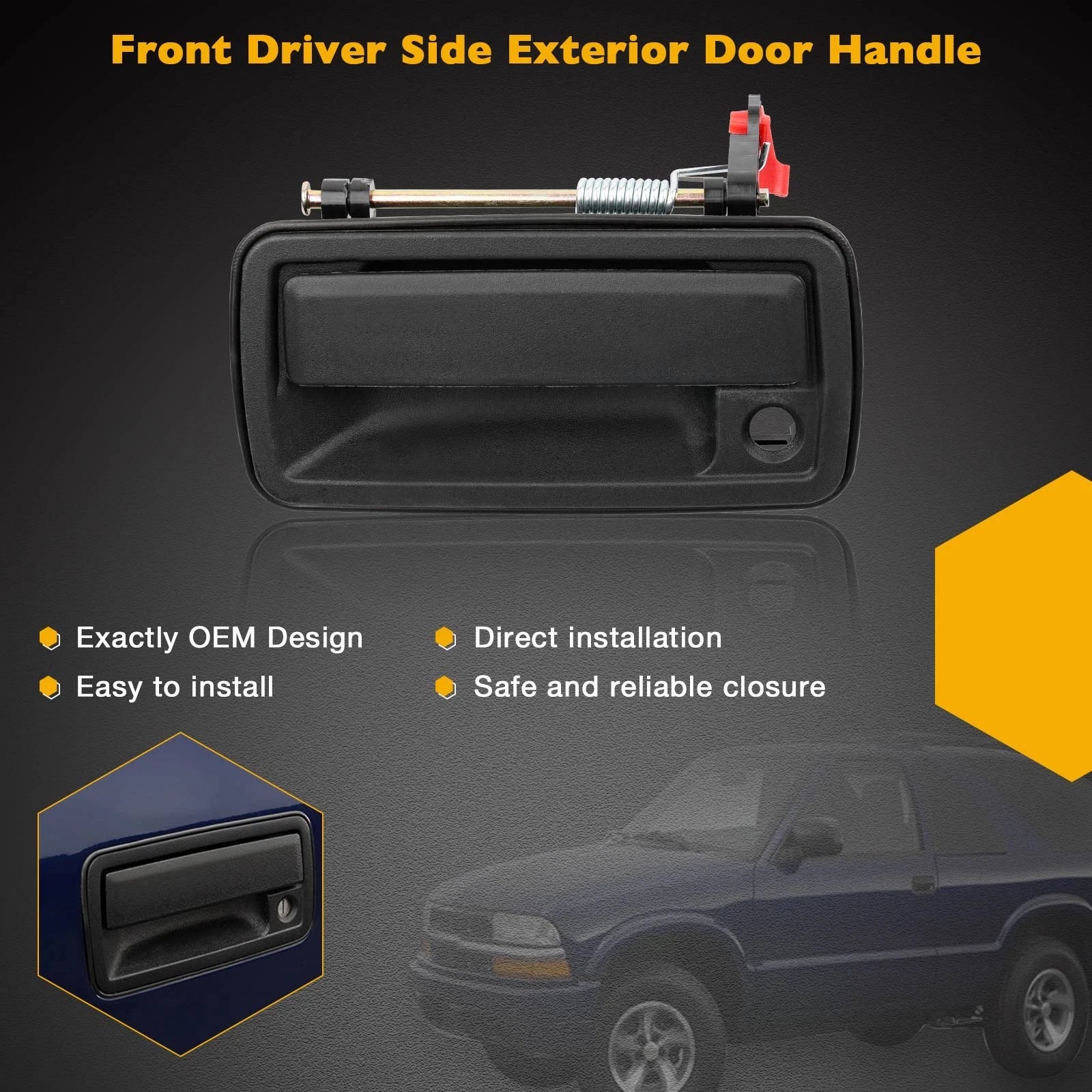 2X Exterior Door Handle for GMC S10 1994–2005, Isuzu, Chevy, Oldsmobile