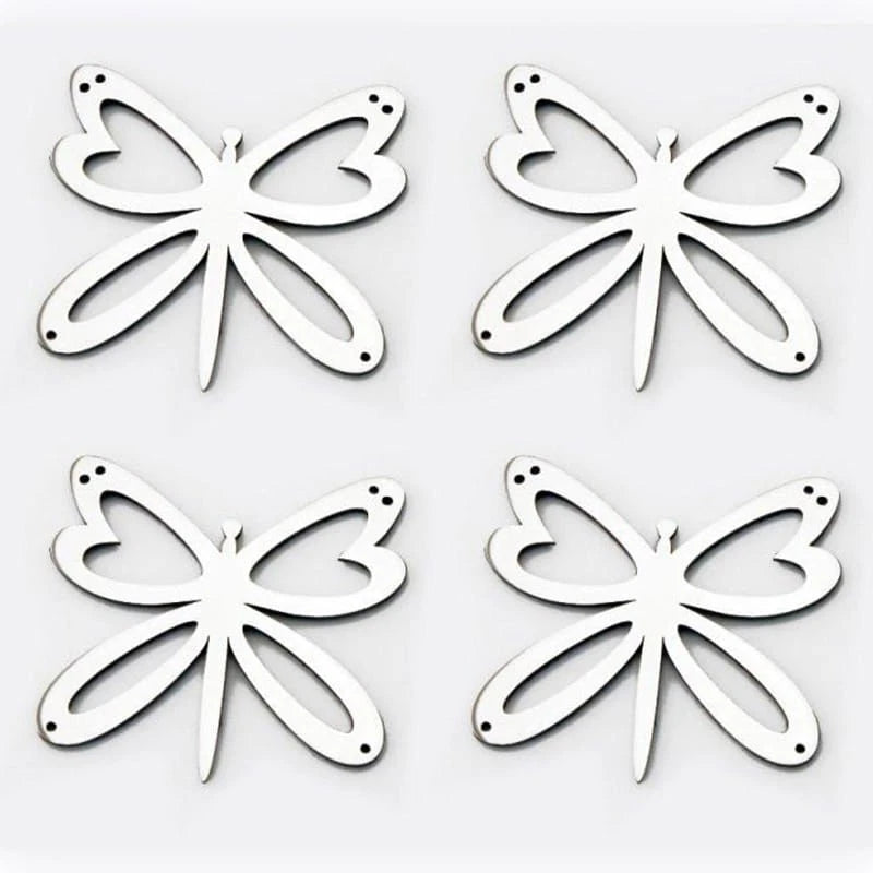 Emblem Kit 4pc Polished Stainless Steel Butterfly for American Car Craft