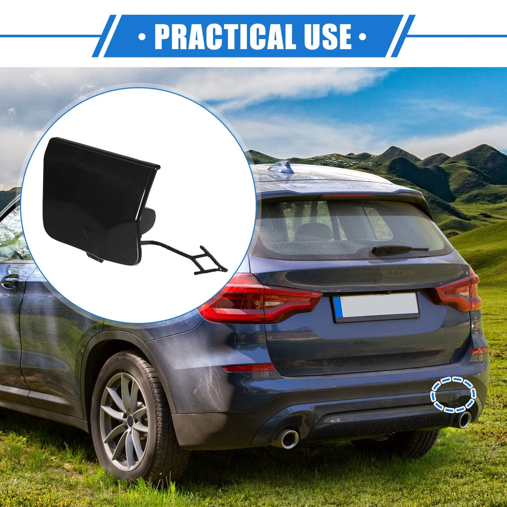 Tow Hook Eye Hole Cover Cap for BMW X3 G08 (2018–2023) Black Rear Right