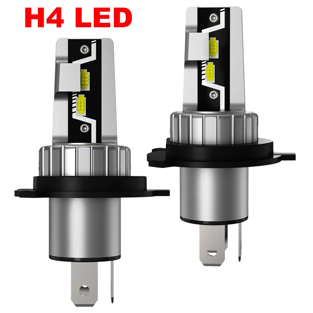 2X H4 LED Headlight Conversion Bulbs for Universal Fit (Hi/Lo Beams)