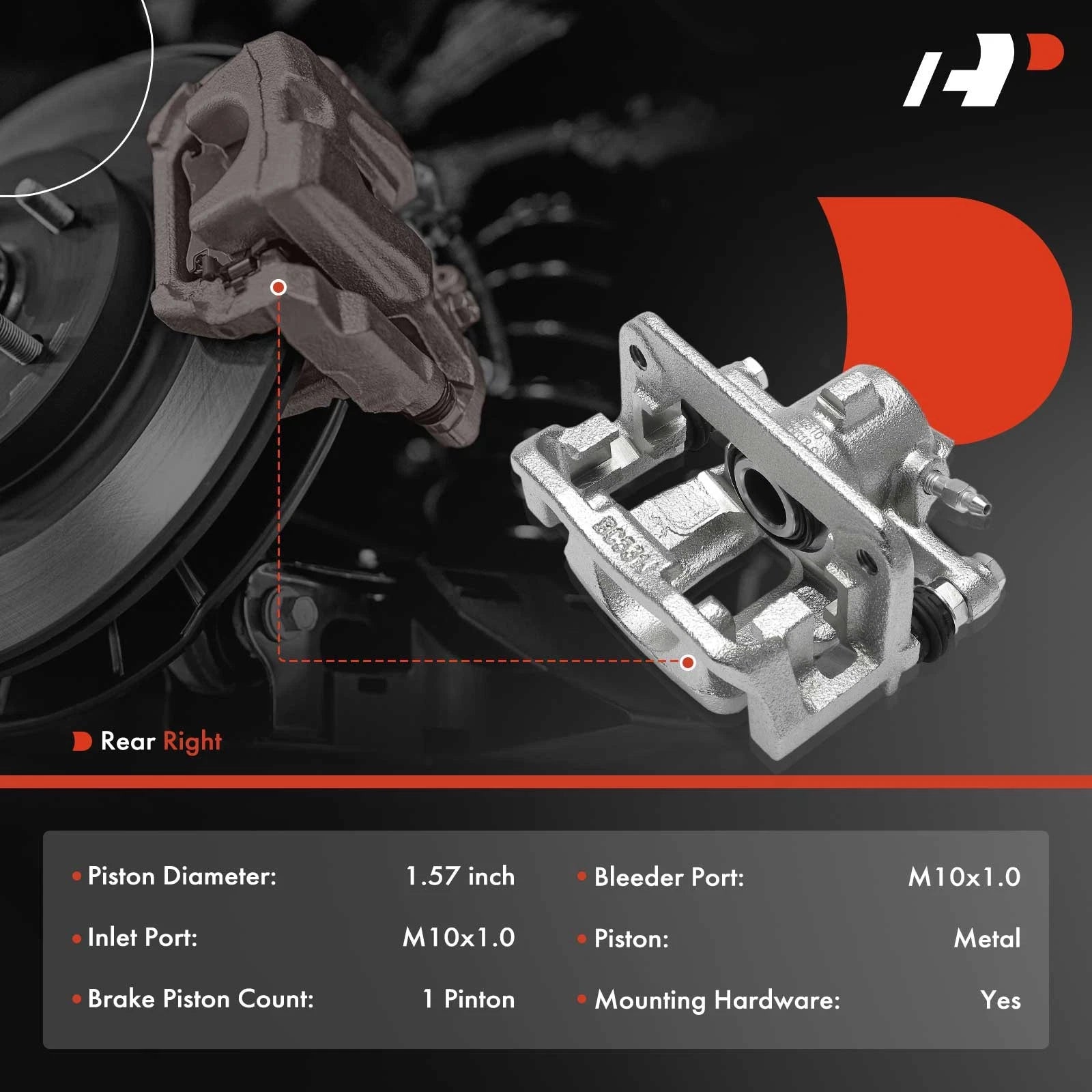Rear Right Brake Caliper with Bracket for Mercedes W245 B200 (2006–2011)