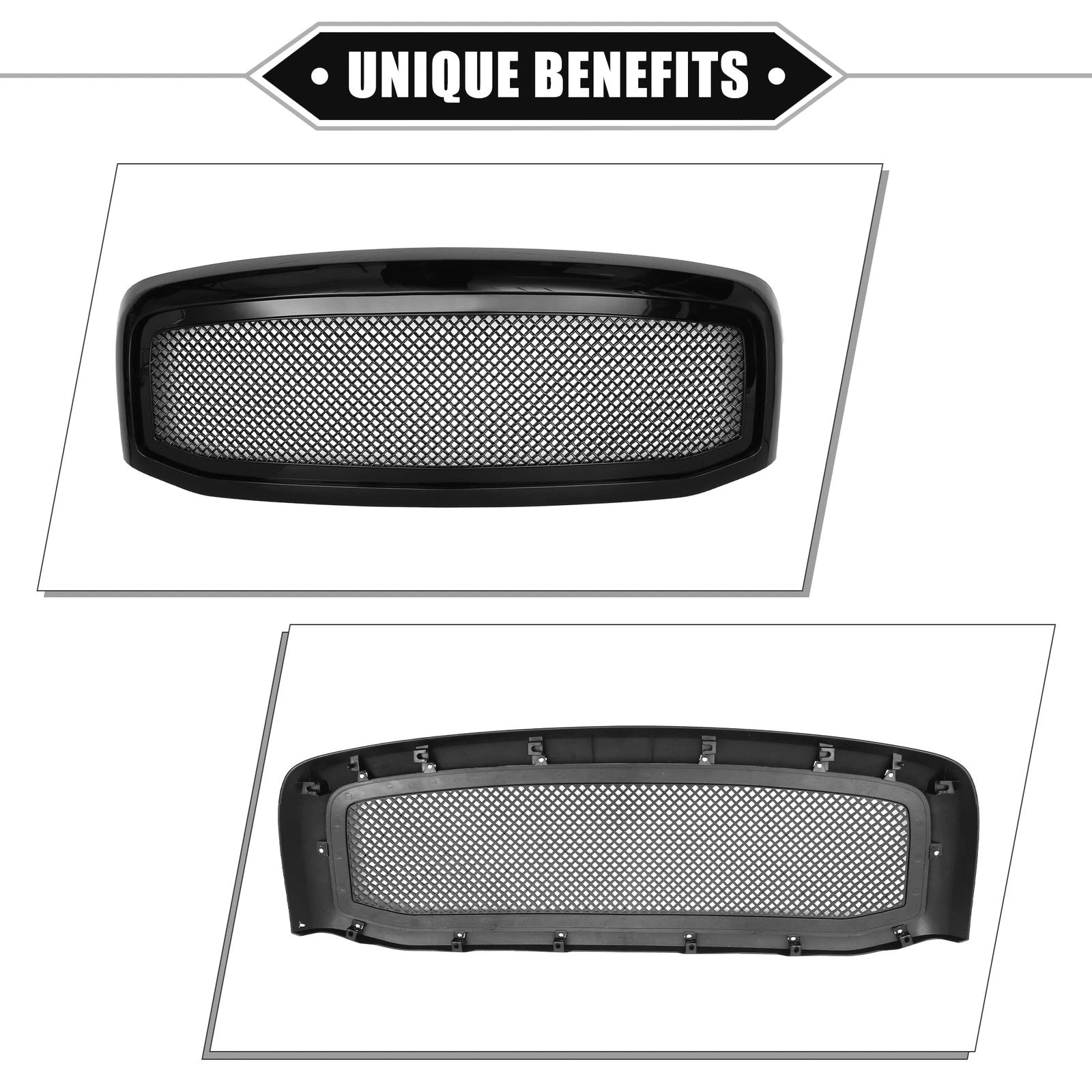 Front Grille Assembly for Dodge Ram 3500 (2006–2009) Gloss Black