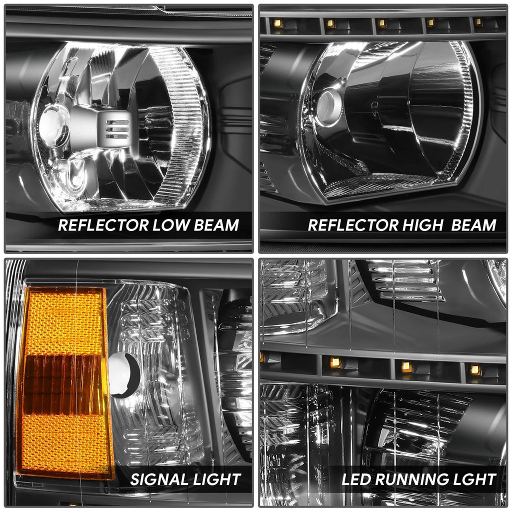 LED DRL Strip for Chevy Silverado (2007–2014) - Black Housing Amber Corner