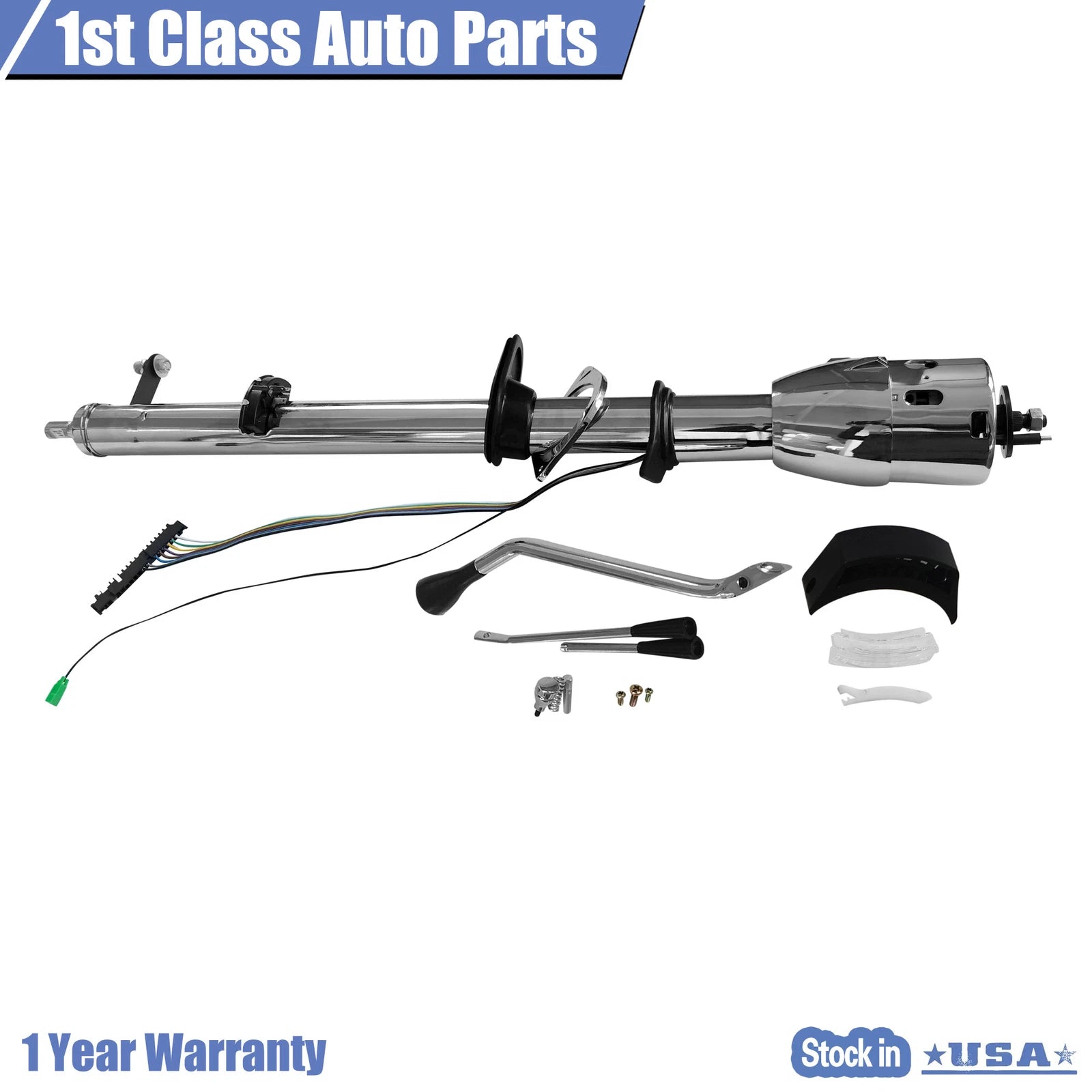 35" Tilt Steering Column for Universal Vehicles (Automatic, Chrome)