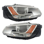Pair of Headlights for Volkswagen Jetta (2011–2018) Halogen Black