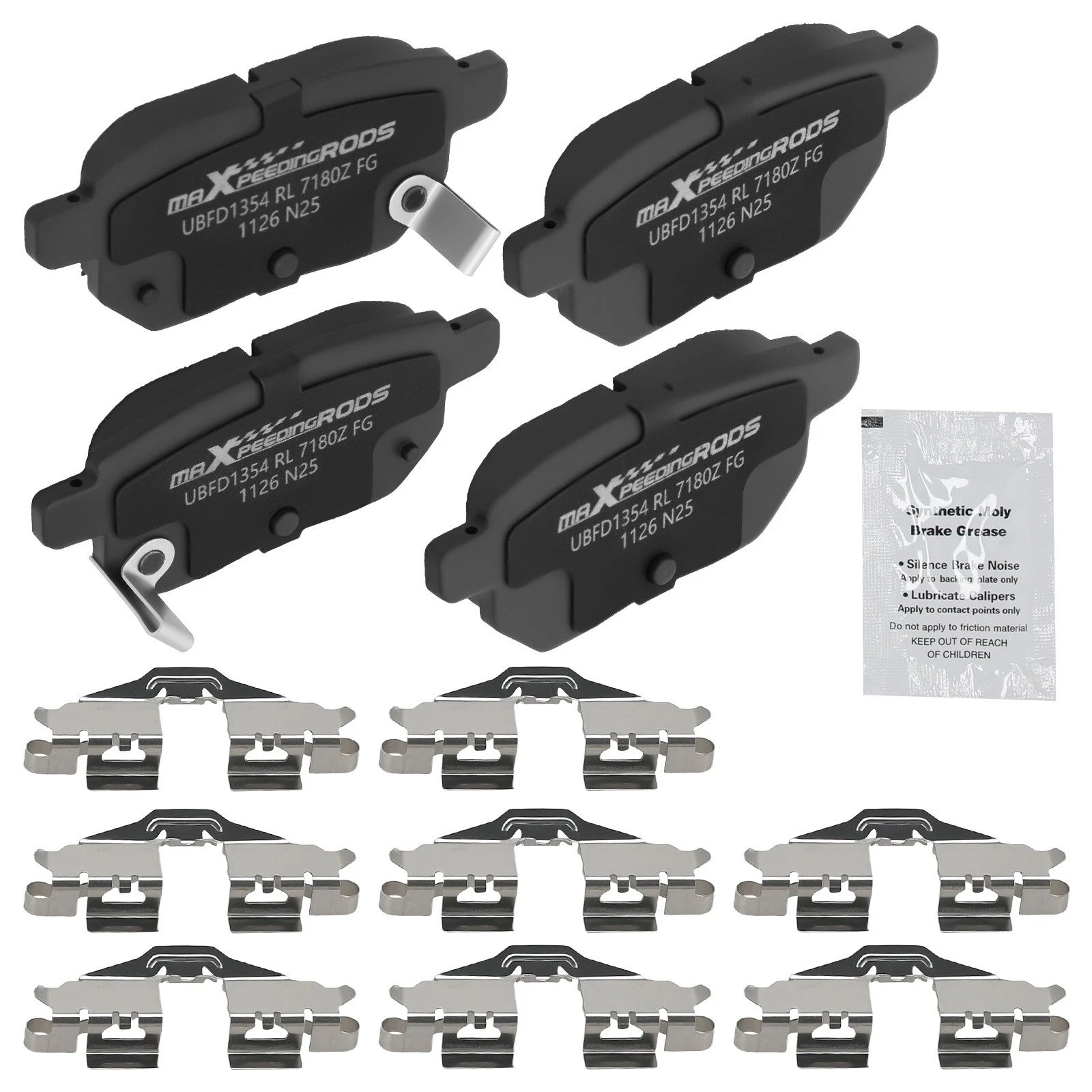 Set of 4 Rear Ceramic Brake Pads for Lexus CT200h (2011–2017), Pontiac Vibe (2009–2010)