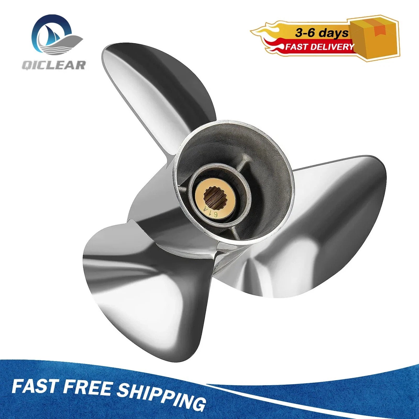 Stainless Steel Boat Propeller for Yamaha 150-250HP (15 Tooth, RH)
