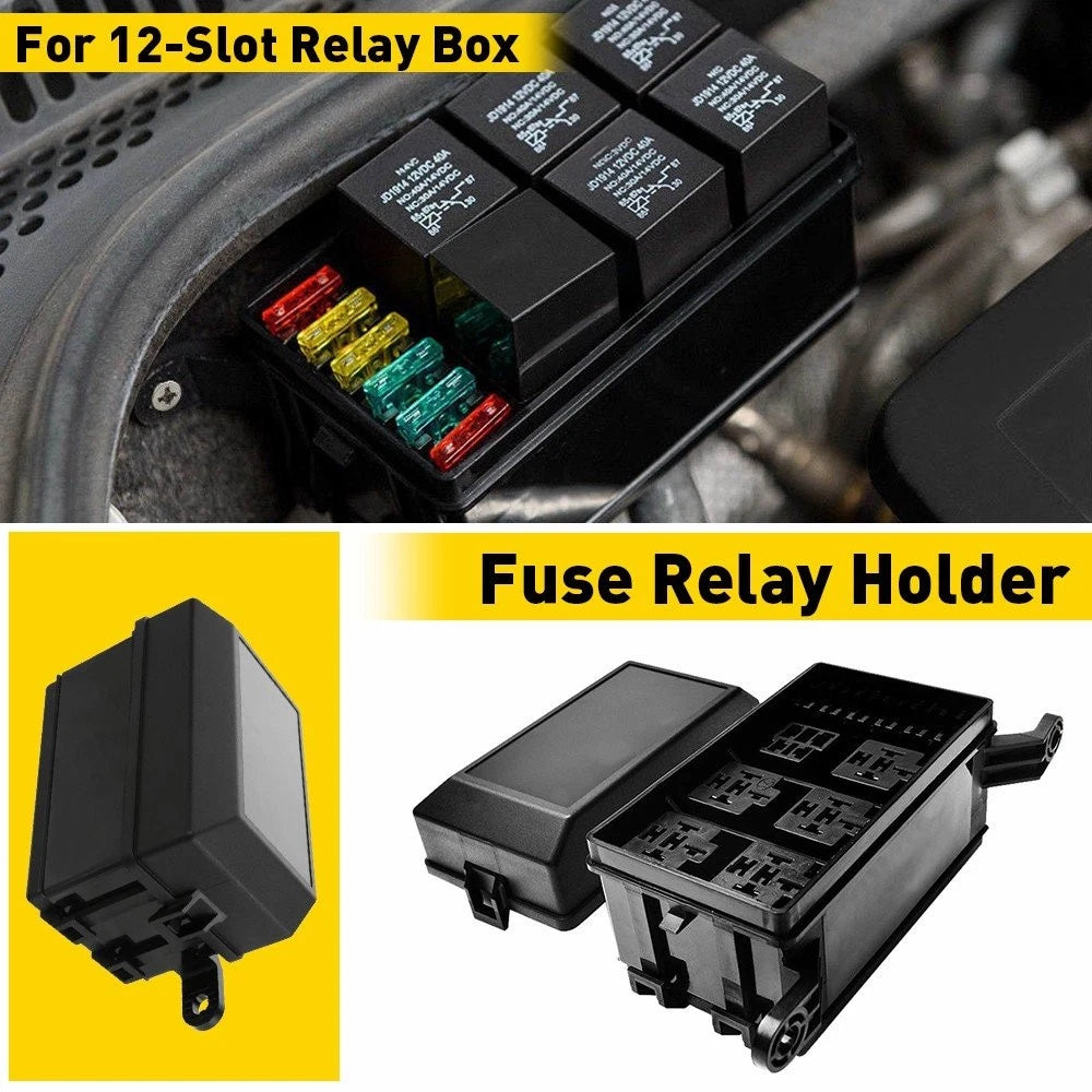 6 Relay Waterproof Fuse Relay Box Holder for ATC Blade Fuses