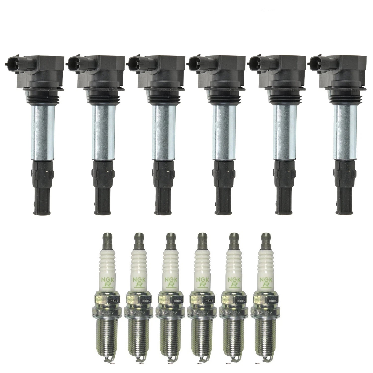 Set of 6 Ignition Coils & NGK V-Power Spark Plugs for 4Runner Tundra CTS 9-3 V6