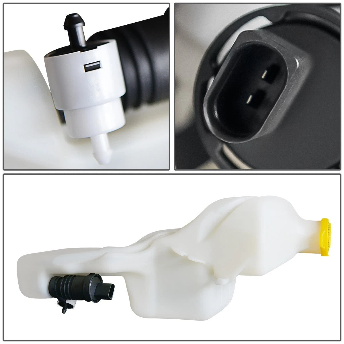 Windshield Washer Fluid Reservoir Tank Bottle w/ Pump for Jeep Compass (2017–2020)