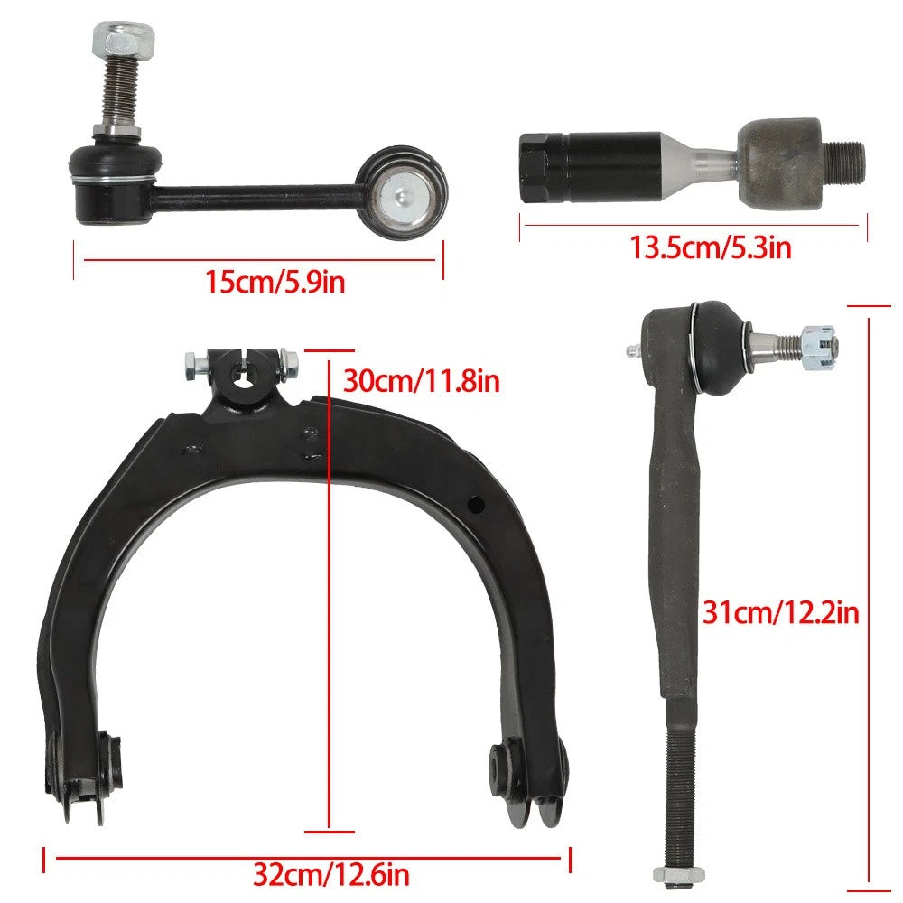 Set of 12 Front Control Arm Tie Rod Ball Joints for Chevy Trailblazer (2004–2007)