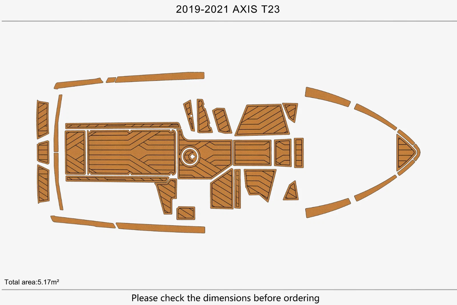 EVA Foam Faux Teak Deck Flooring Mats for AXIS T23 (2019–2021)