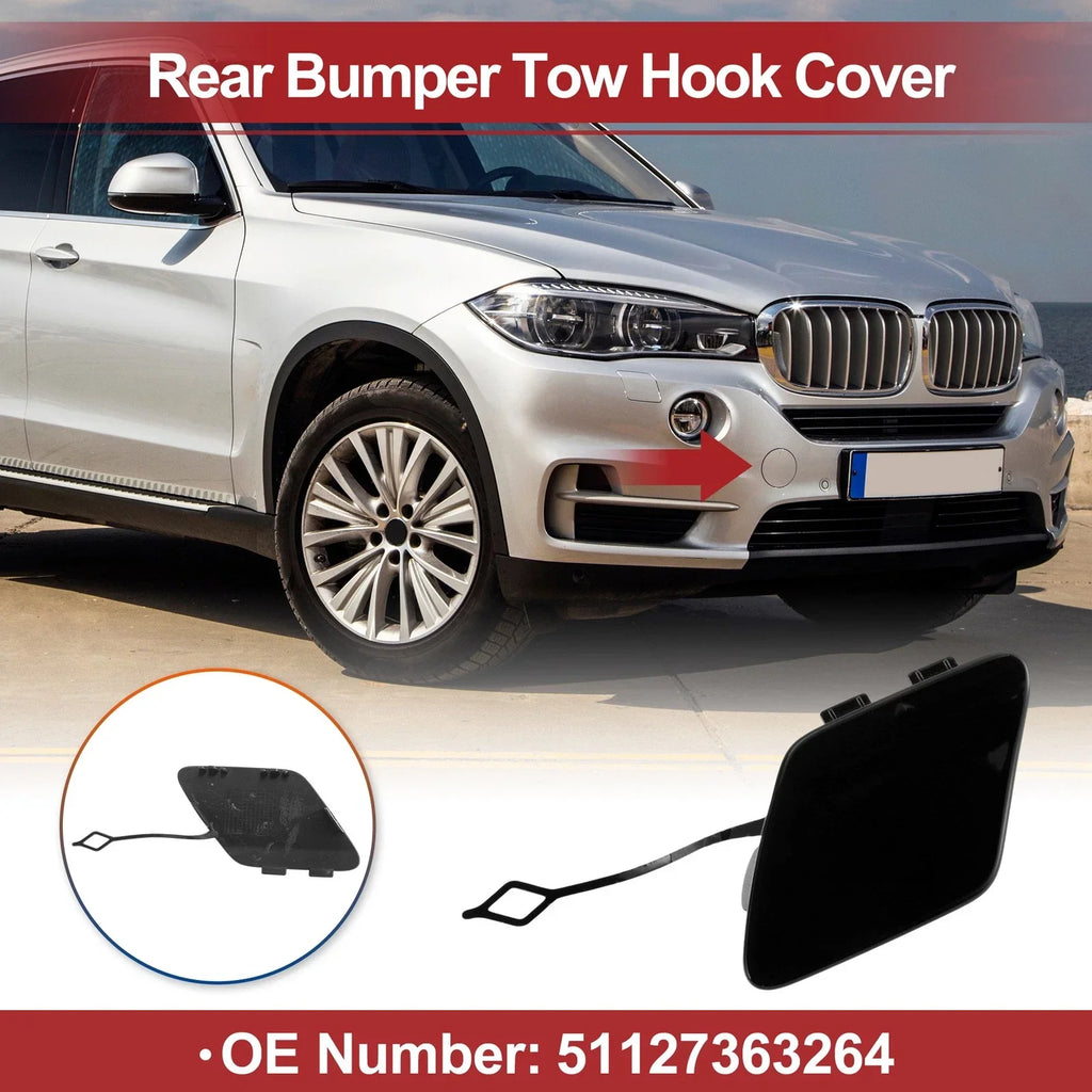 Rear Bumper Tow Hook Cover for BMW 428i Black (2014-2016)