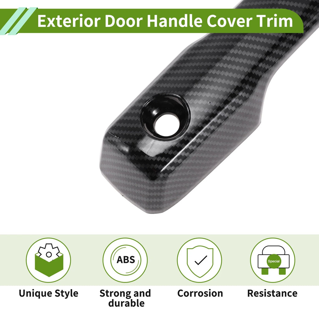 Exterior Door Handle Cover Trim for Toyota Tundra (2022–2024) Carbon Fiber Black
