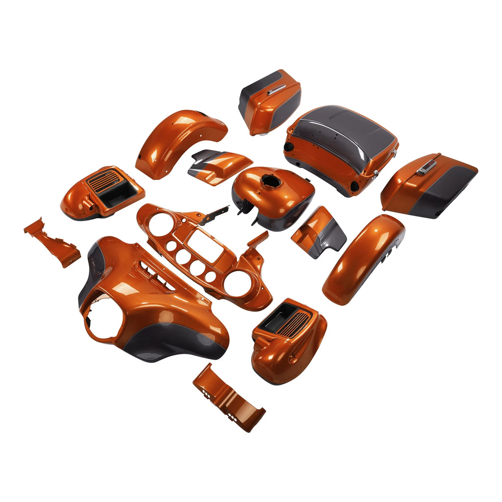 Fairing Body Kit for Harley Electra Glide (2014–2024) Amber Whiskey/Charcoal Pearl