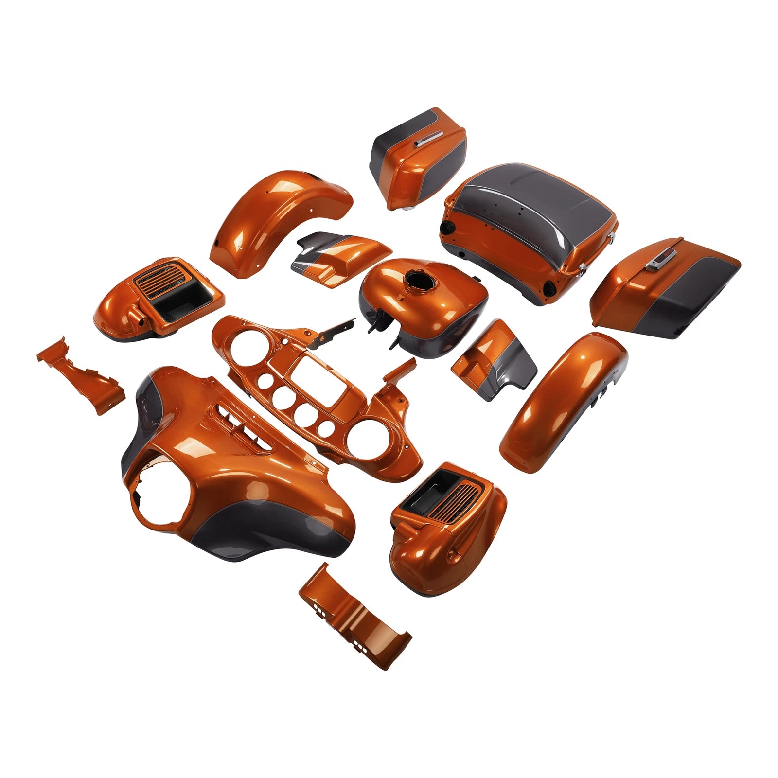 Fairing Body Kit for Harley Electra Glide (2014–2024) Amber Whiskey/Charcoal Pearl